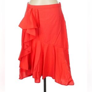 Joie 100% cotton Vibrant Red Asymmetrical Skirt size M